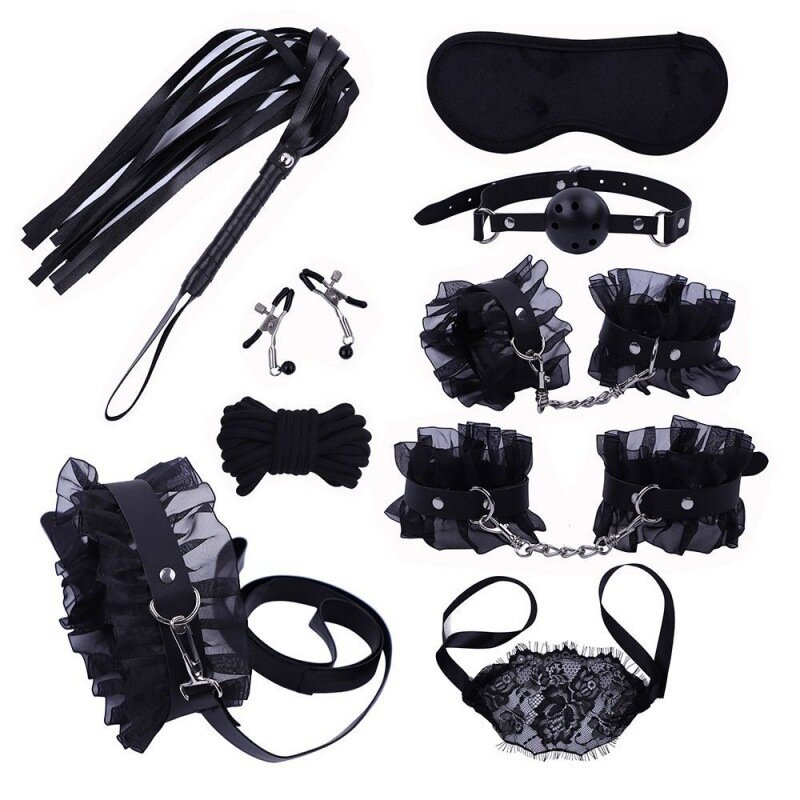 Lace Roleplay Ten-Piece Set (Black, Boxed)
